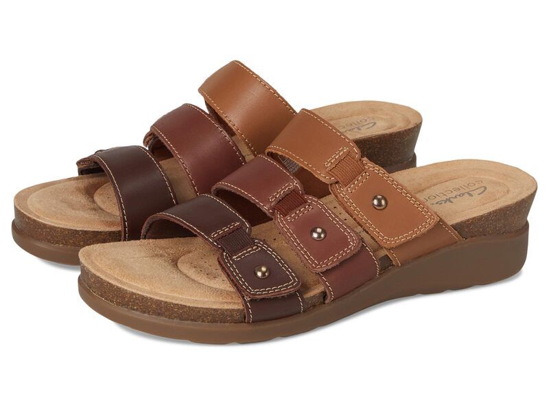 クラークス レディース シューズ サンダル Clarks Calenne Lily Brown Multi Leather ブラウン