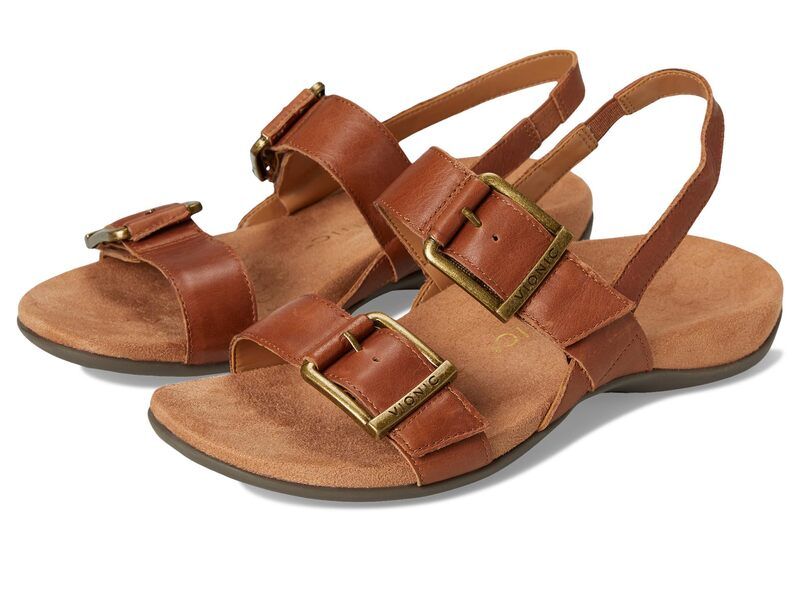 バイオニック レディース シューズ サンダル VIONIC Reese Slingbacks Tan Leather タン