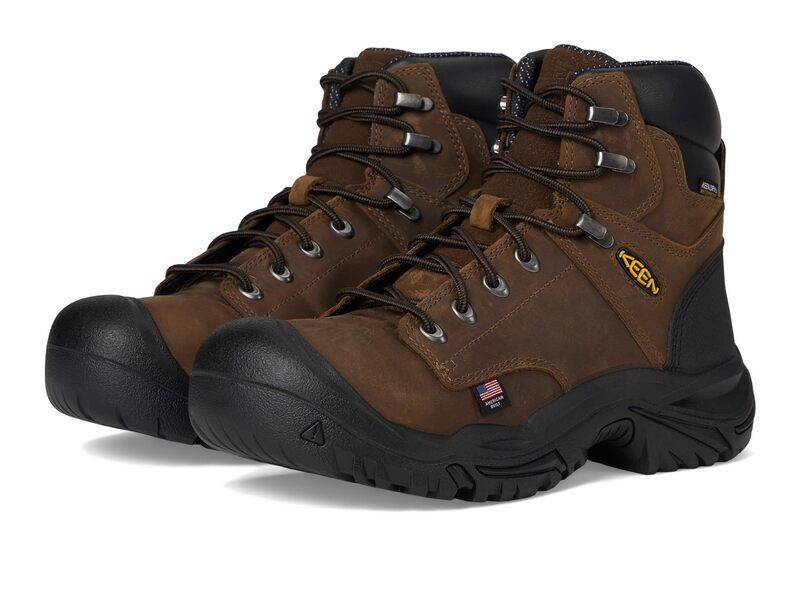 キーン メンズ シューズ ブーツ・レインブーツ Tシャツ KEEN Utility Mt Vernon II 6 Waterproof Boot Steel Toe Dark EarthBlac