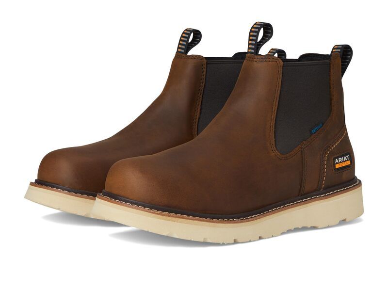 アリアト メンズ シューズ ブーツ・レインブーツ チェルシー Ariat Rebar Wedge Chelsea Waterproof Work Boots Distressed Brow