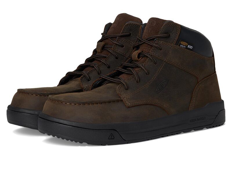 キーン メンズ シューズ ブーツ・レインブーツ KEEN Utility Gibson ESD Boot CarbonFiber Toe Cascade BrownB ブラウン