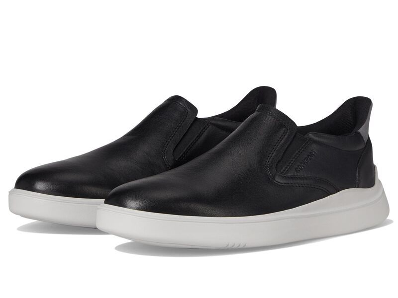 ロックポート メンズ シューズ スニーカー Rockport Tristen Step Activated SlipOn Black Leather ブラック