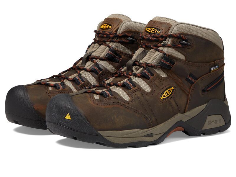 キーン メンズ シューズ ブーツ・レインブーツ KEEN Utility Detroit XT Mid Soft Toe Waterproof Black OliveLea ブラック