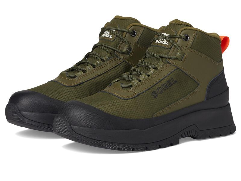 ソレル メンズ シューズ ブーツ・レインブーツ スニーカー SOREL Outing Nw Sneaker Mid Waterproof Utility GreenBlack ブラック
