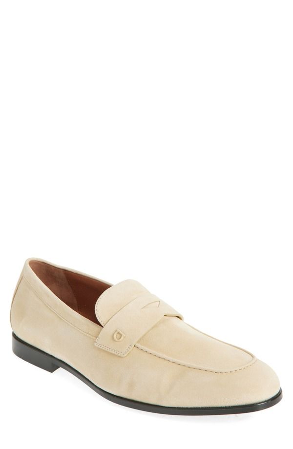 フェラガモ メンズ シューズ スリッポン・ローファー FERRAGAMO Tiberio Penny Loafer Ecru Naturale エクリュ