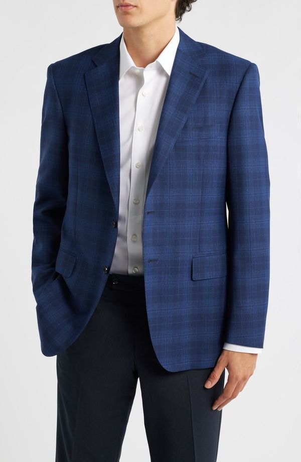 カナーリ メンズ アウター ジャケット・ブルゾン レギュラーフィット ウール コート Canali Siena Regular Fit Blue Plaid Wool Sport Coat Dark Blue ブルー