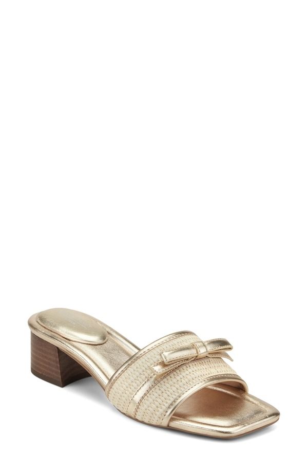 ロックポート レディース シューズ ヒール サンダル Rockport Clarice 2 Slide Sandal Gold Medium Natural ゴールド