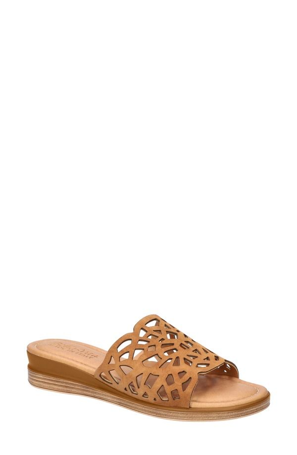 ベラヴィータ レディース シューズ ヒール サンダル Bella Vita CasItaly Wedge Slide Sandal Whiskey Italian Leather