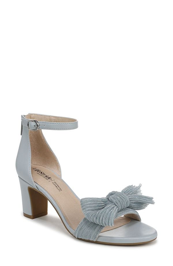 ライフストライド レディース シューズ ヒール サンダル アンクル LifeStride Florence Bow Ankle Strap Sandal Pearl Blue パール