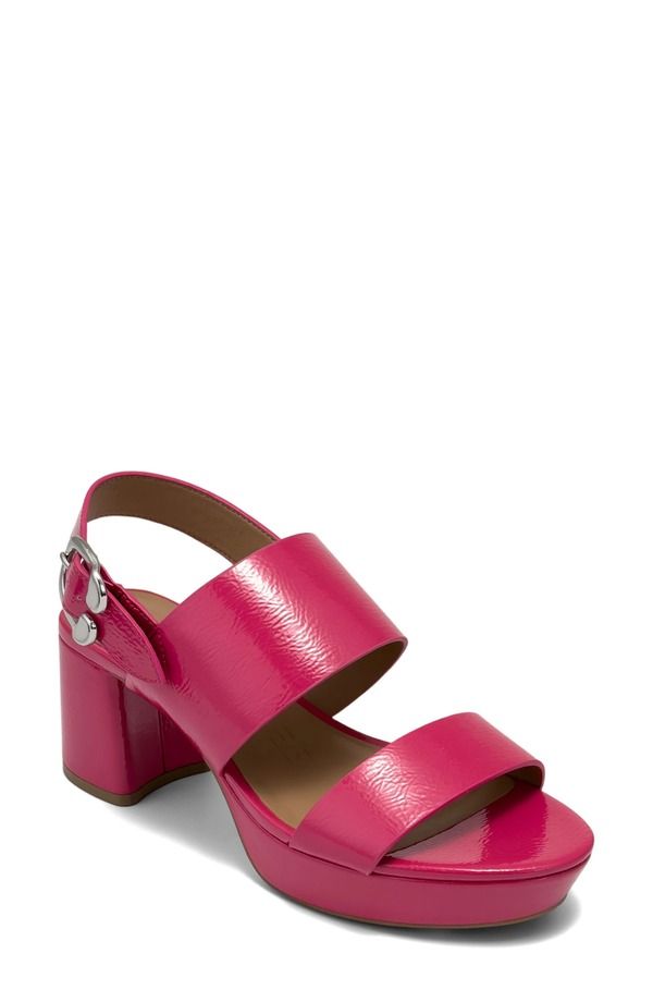 エアロソールズ レディース シューズ ヒール プラットフォーム サンダル Aerosoles Camera Platform Sandal Magenta Crinkle Patent マゼンタ