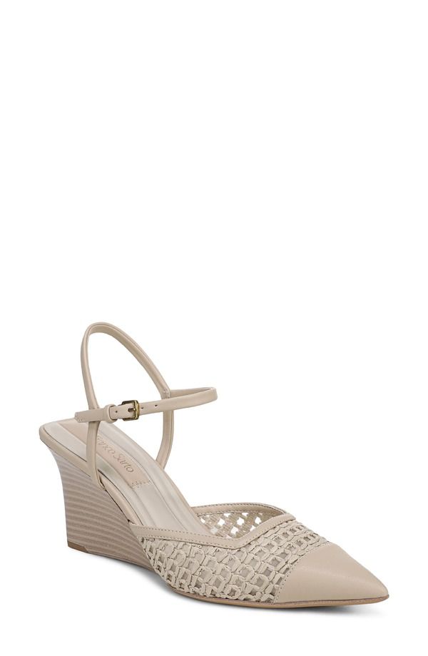 フランコサルト レディース シューズ ヒール アンクル キャップ Franco Sarto Cherie Ankle Strapointed Cap Toe Wedge Pump Alabaster