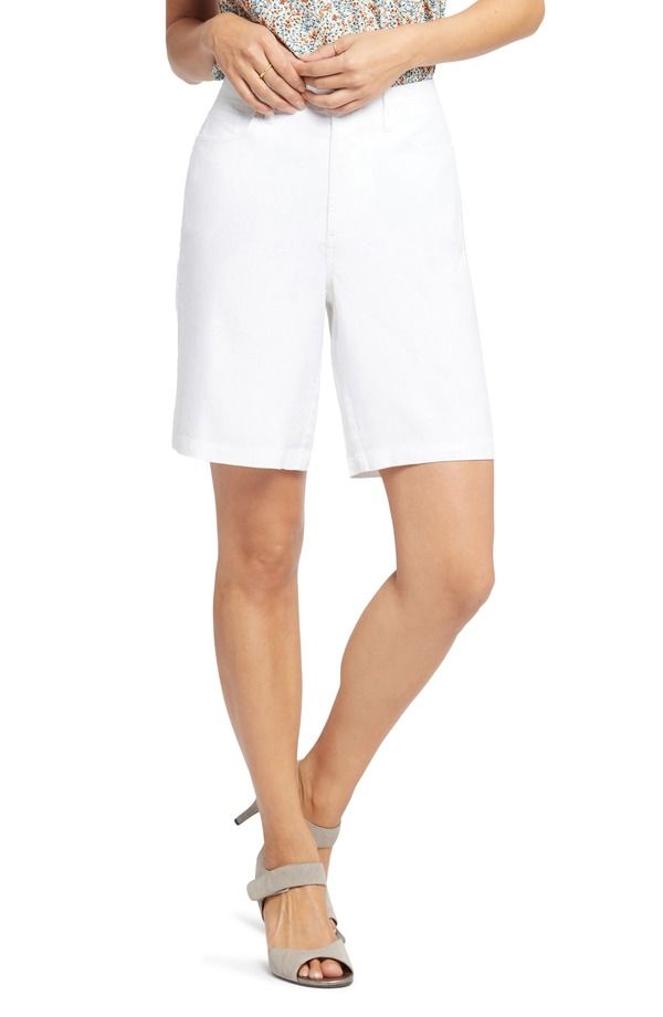 エヌワイディージェイ レディース ボトムス ハーフパンツ・ショーツ ショートパンツ リネン NYDJ Linen Blend Bermuda Shorts Optic White ホワイト
