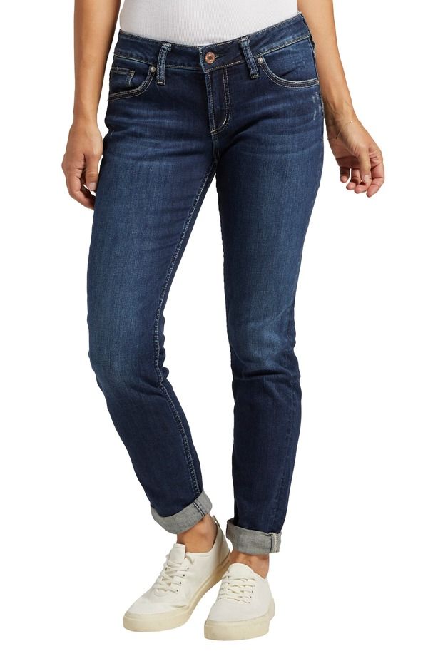 シルバー ジーンズ レディース ボトムス デニムパンツ ストレート アンクル Silver Jeans Co Boyfriend Ankle Straight Leg Jeans Indigo インディゴ