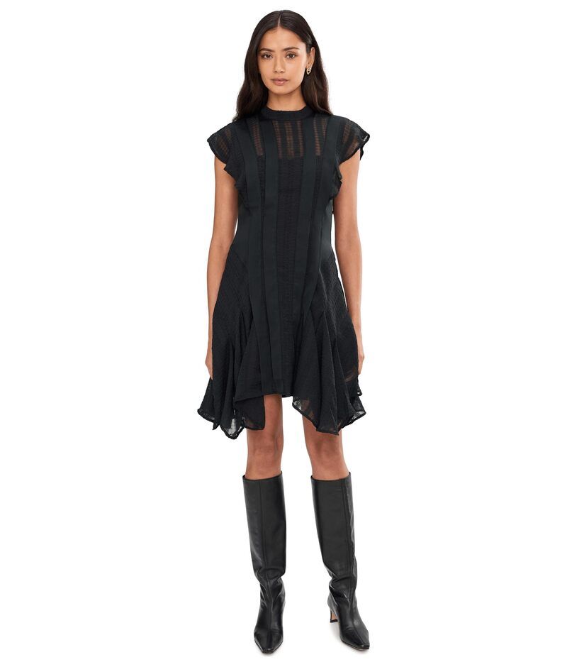 オールセインツ レディース トップス ワンピース AllSaints Fleur Texture Dress Black ブラック