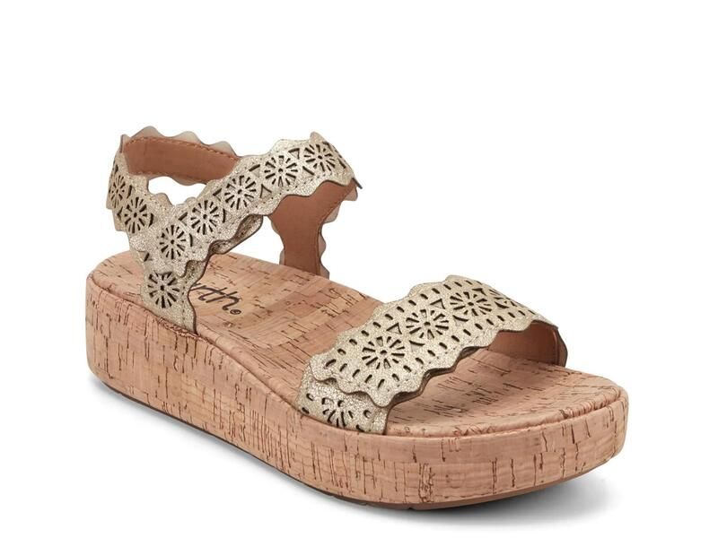 アース レディース シューズ サンダル EarthSlata Wedge Sandal Gold Metallic ゴールド