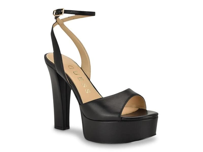 ゲス レディース シューズ サンダル プラットフォーム GuessHitten Platform Sandal Black Leather ブラック