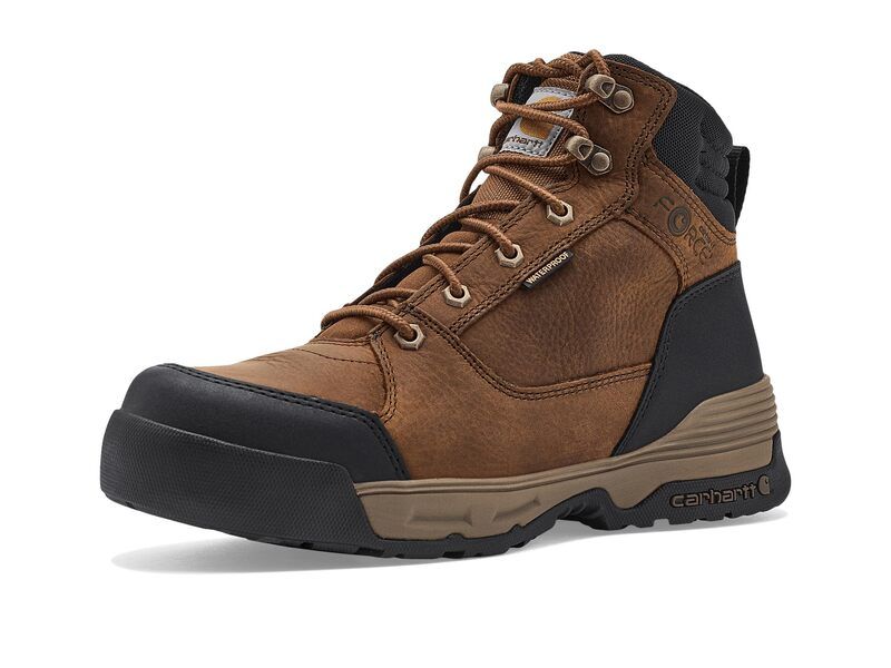 カーハート メンズ シューズ ブーツ・レインブーツ Carhartt Force Hd 6 Waterproof Softoe Work Boot Brown ブラウン