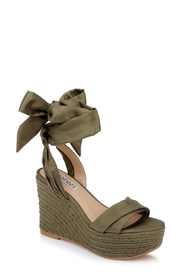 バッドグレイミッシカ レディース シューズ サンダル プラットフォーム Badgley Mischka Collection Ximora Platform Wedgespadrille Olive Silk オリーブ