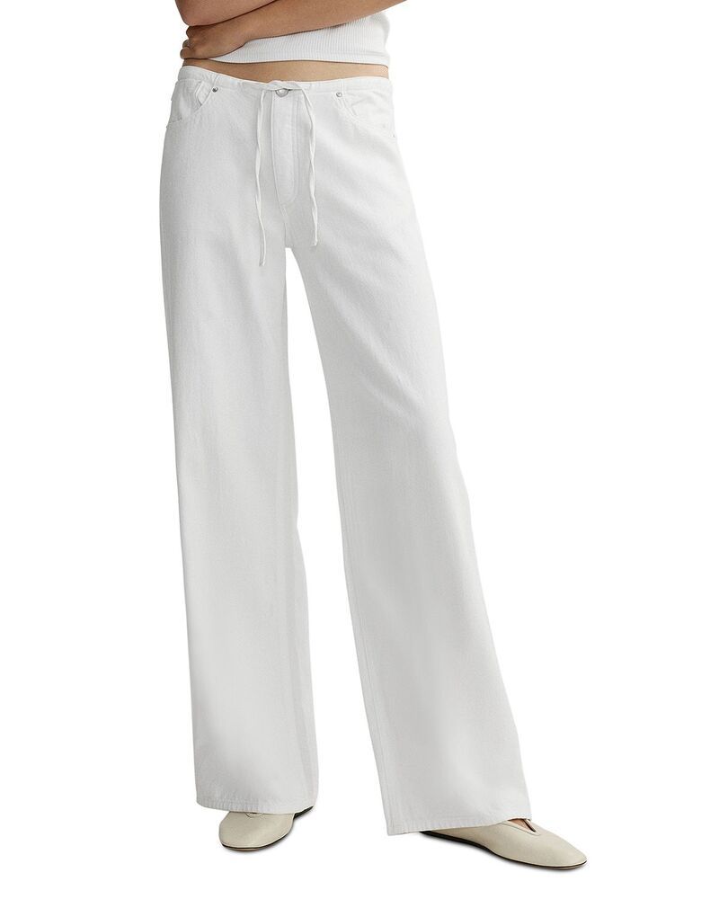 ディーエル 1961 レディース ボトムス デニムパンツ ワイドレッグ ローライズ ジーンズ DL1961 Sienna Low Rise Tie Waist Wide Leg Jeans Aura White Aura ホワイト