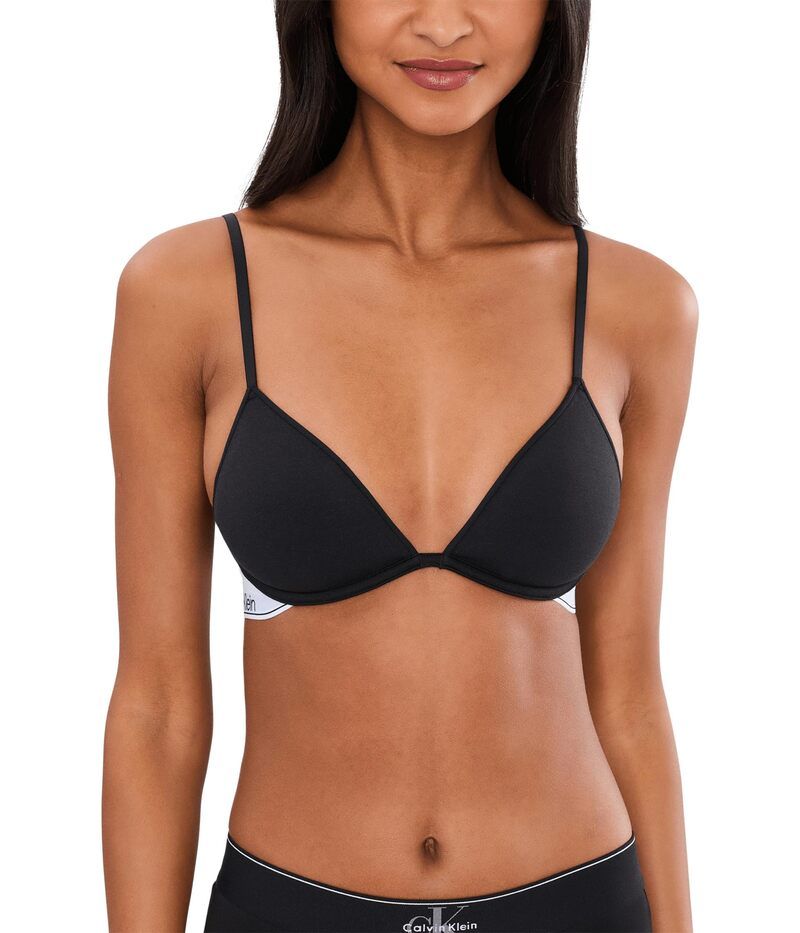 カルバン クライン アンダーウェア レディース ブラジャー コットン Calvin Klein Underwear Icon Cotton Modalightly Lined Plunge Bralette Black ブラック