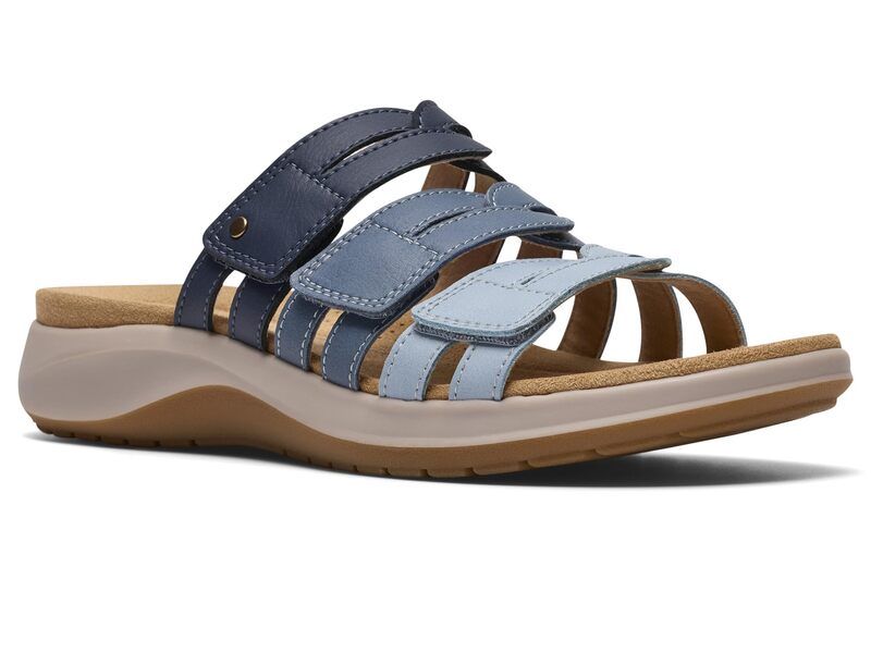 クラークス レディース シューズ ヒール Clarks Maelynn Abby Blue Combi Leat ブルー