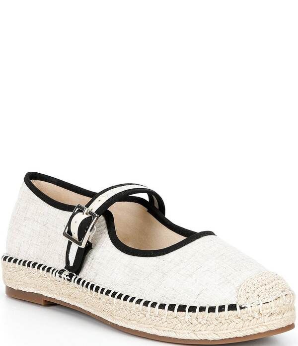 カッパーキー レディース シューズ パンプス リネン Copper Key Destin Linen Mary Janespadrille Flats NaturalBlack ブラック