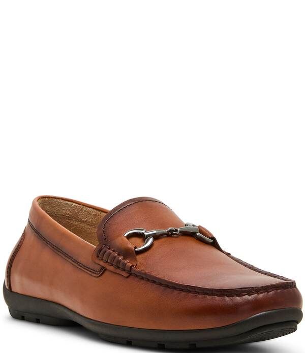 スティーブ マデン メンズ シューズ スリッポン・ローファー レザー Steve Madden Mens Emerson Leather Bit Buckle Slip On Loafers Tan タン