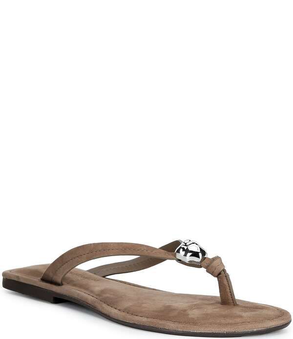 アントニオ メラーニ レディース シューズ サンダル スエード Antonio Melani Kylan Suede Ornamented Thong Sandals Earthy Taupe トープ