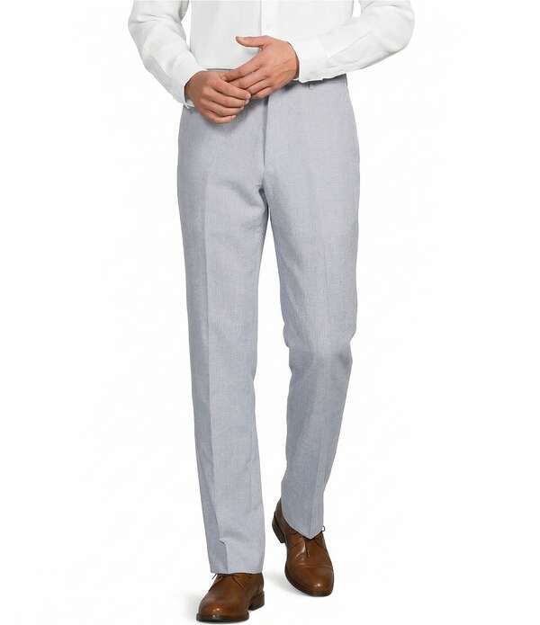 ラウンドトゥリーアンドヨーク メンズ ボトムス カジュアルパンツ リネン Roundtree Yorke Classic Fit Flat Front Solid Linen Dress Pants Light Blue ブルー