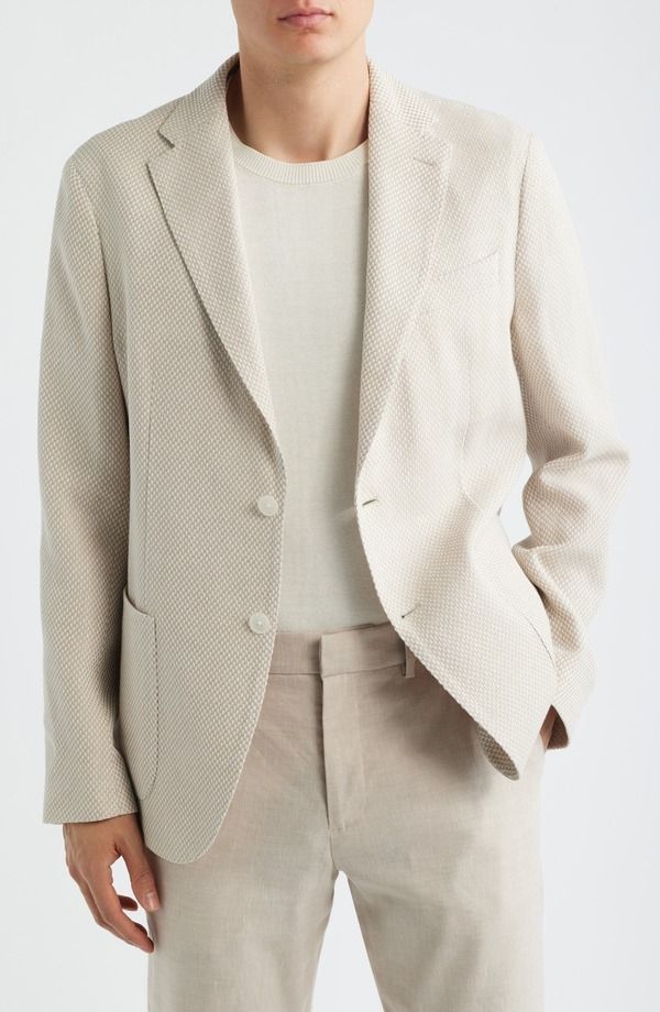 ボス メンズ アウター ジャケット・ブルゾン スリムフィット コットン コート リネン BOSS Hanry Slim Fitan Textured Cotton Linen Blend Sport Coat Open Beige ベージュ