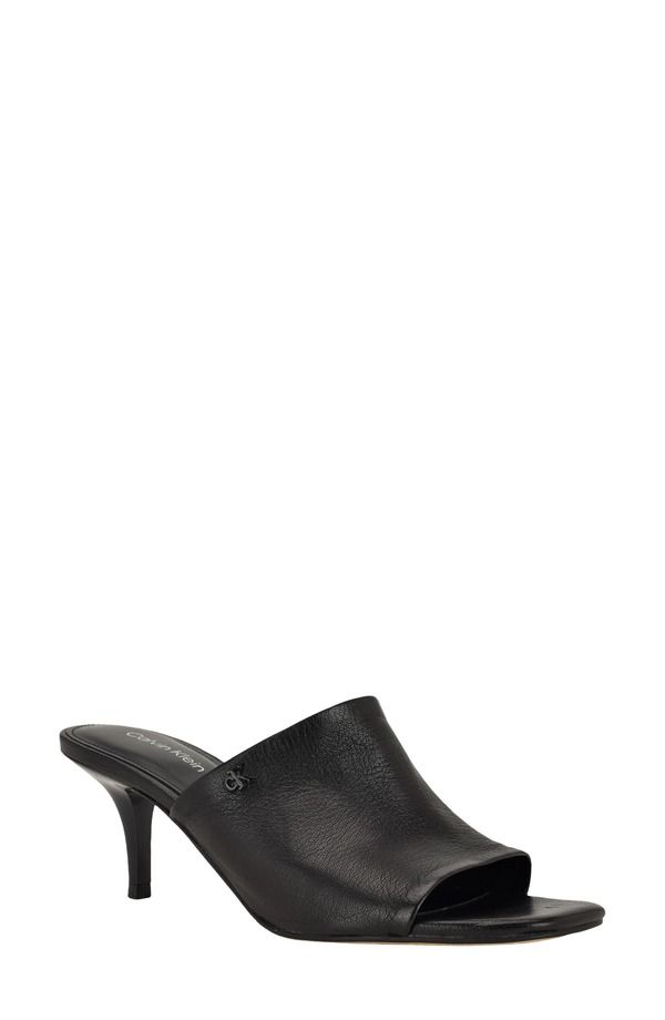 カルバンクライン レディース シューズ ヒール サンダル Calvin Klein Chaney Sandal Black Leather ブラック
