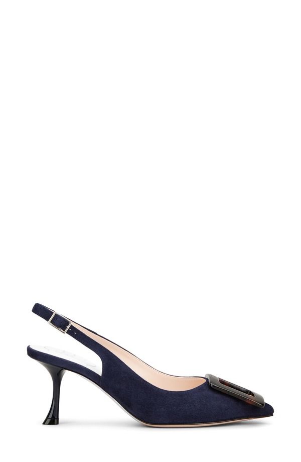 ロジェ・ヴィヴィエ レディース シューズ パンプス Roger Vivier Viv in the City Tortoise Buckle Slingback Pump Galassia Scuro