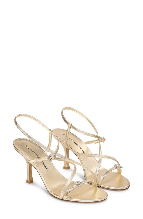 スチュアート ワイツマン レディース シューズ ヒール サンダル Stuart Weitzman Kensington Strappy Sandal 85 Light Gold ゴールド