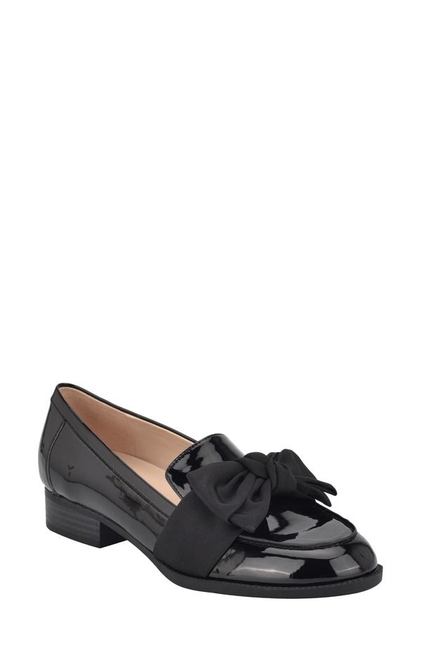 バンドリーノ レディース シューズ スリッポン・ローファー Bandolino Bow Loafer Black Patent Mill ブラック