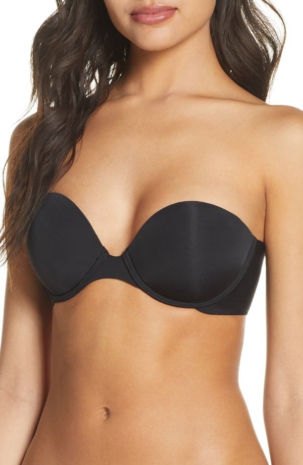 ナトリ レディース アンダーウェア ブラジャー ミニ ストラップレス Natori Minimal Contour Underwire Strapless Bra Black ブラック