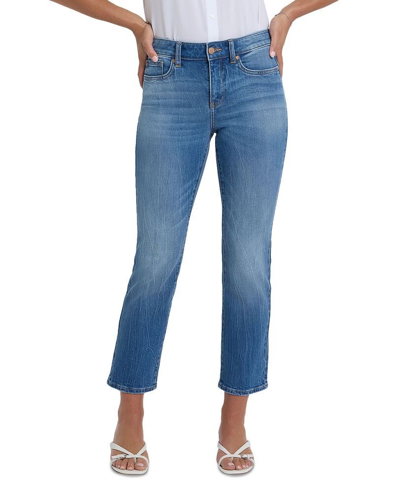 エヌワイディージェイ レディース ボトムス デニムパンツ フラワー柄 アンクル ジーンズ フラワー NYDJ Marilyn Floral Pocket High Rise Straight Ankle Jeans in Pacifica
