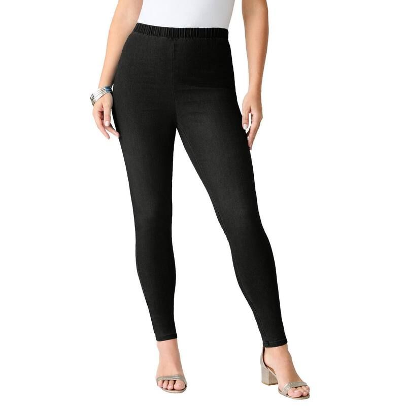 ロアマンズ レディース ボトムス デニムパンツ プラスサイズ トール Roamans Womens Plusize Tall Plusize Comfort Stretch Slim Leg Jean Black Denim ブラック