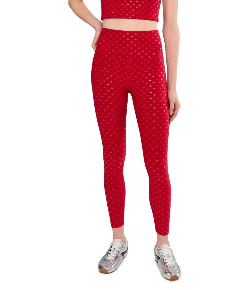 ビヨンドヨガ レディース ボトムス カジュアルパンツ ミディ レギンス Beyond Yoga Softshine Caught In The Midi Leggings Holly Reditsy Hearts レッド