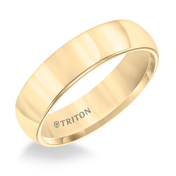 トリトン レディース アクセサリー 指輪 Triton 6MM Tungsten Carbide Ring with Domed Bright Finish and Round Edge Metallic Gold ゴールド
