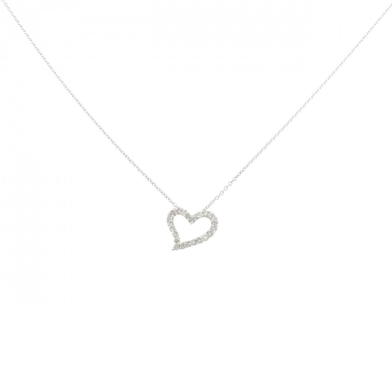 K10WG ハート ダイヤモンド ネックレス 0.20CT