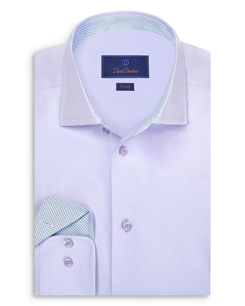 デイビッドドナヒュー メンズ トップス シャツ Davidonahue Trim Fitwill Solidresshirt Lilac ライラック