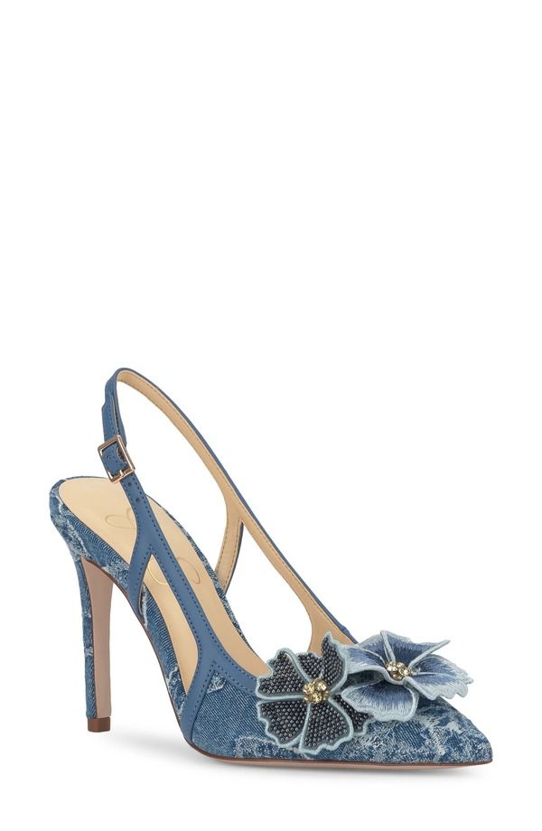 ジェシカシンプソン レディース シューズ ヒール Jessica Simpson Pilita Slingback Pointed Toe Pump Medium Blue ブルー