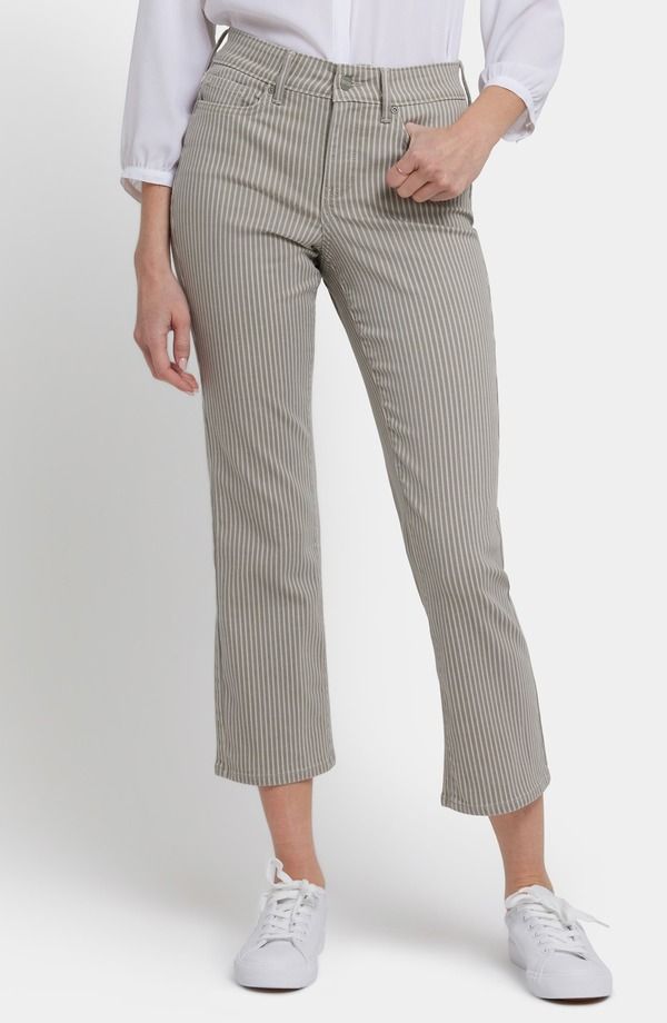 エヌワイディージェイ レディース ボトムス デニムパンツ ストレート ハイウエスト アンクル ジーンズ NYDJ Ellison Cool Embrace Stripe High Waist Ankle Straight Leg Jeans Hidden Lo