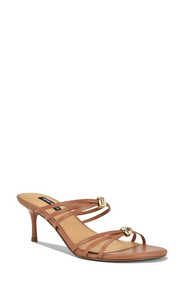 ナインウェスト レディース シューズ ヒール サンダル Nine West Grece Strappy Sandalight Brown ブラウン