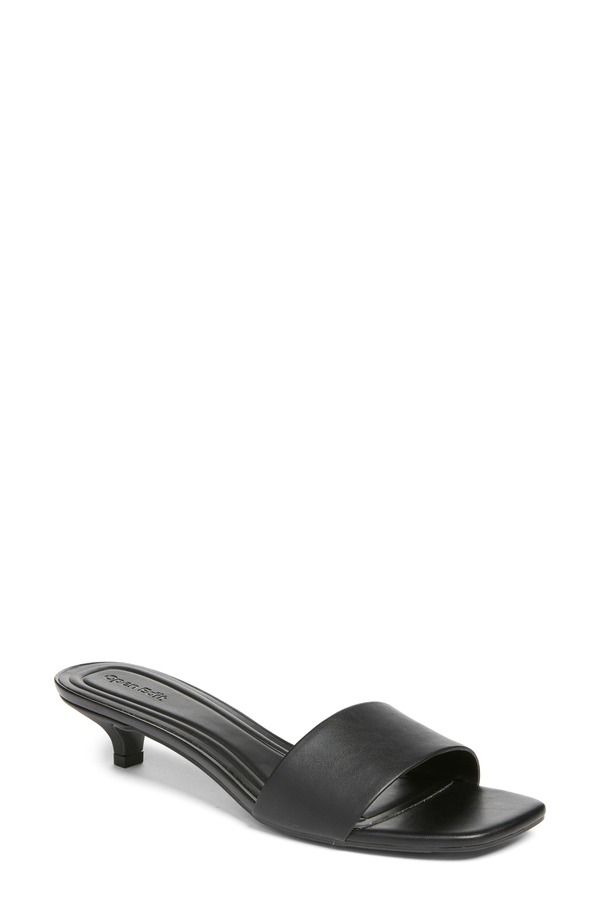 オープンエディット レディース シューズ ヒール サンダル Open Editanner Kitten Heel Slide Sandal Black ブラック