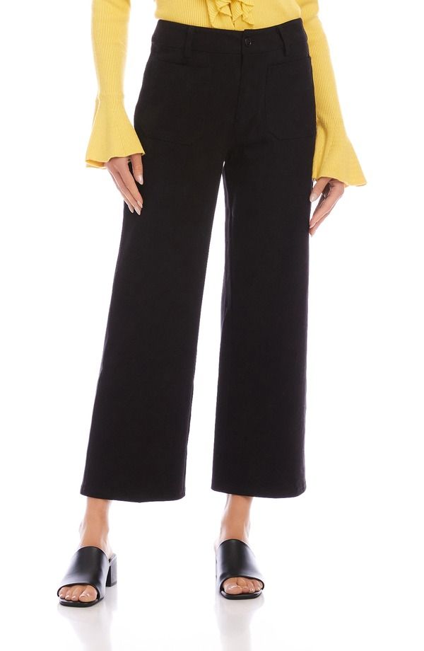 カレンケーン レディース ボトムス レギンス ワイドレッグ パンツ Karen Kane Lauren Patch Pocket Crop Wide Leg Pants Black ブラック