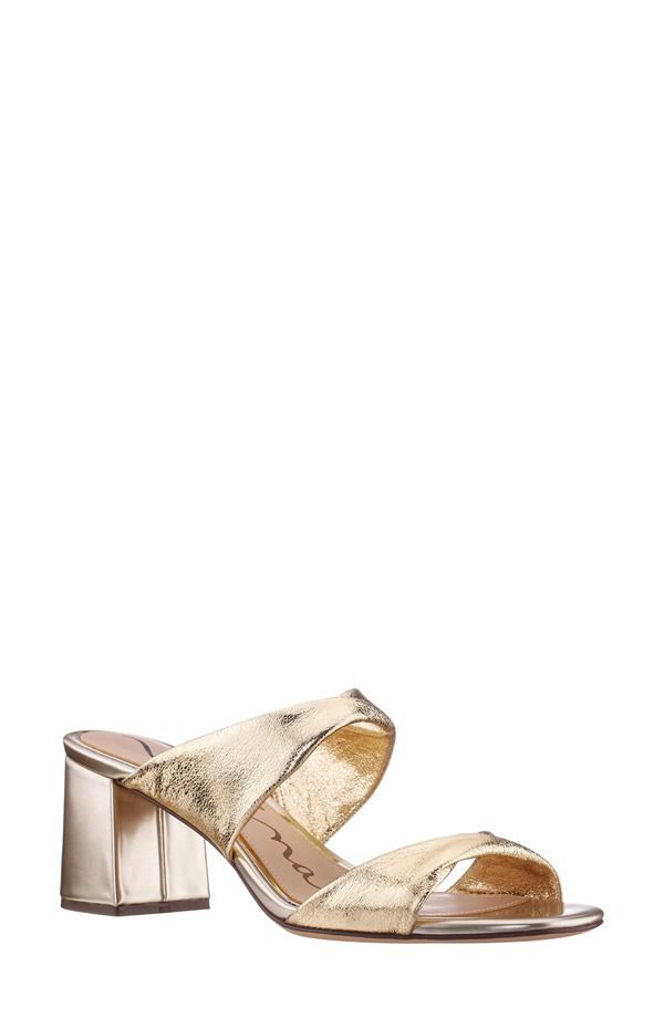 ニナ レディース シューズ パンプス サンダル ヒール Nina Bassie Block Heel Slide Sandal Gold Soft ゴールド