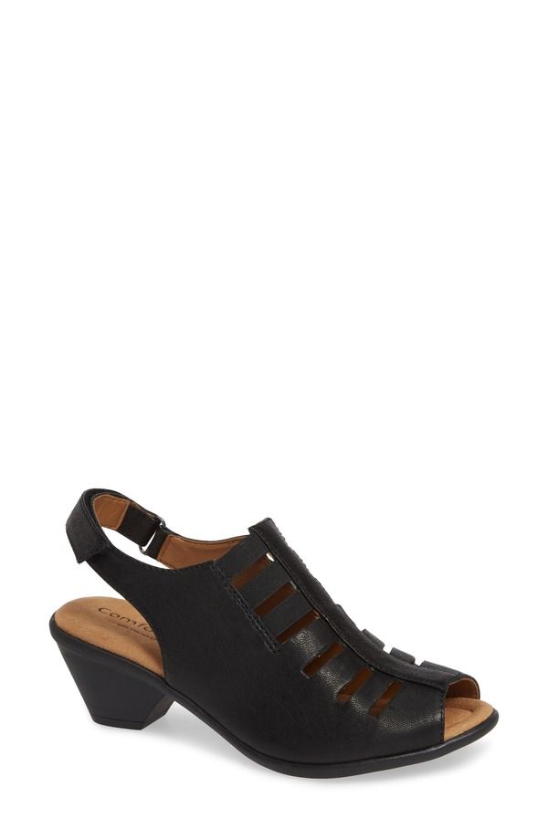 コンフォーティバ レディース シューズ パンプス サンダル Comfortiva Faye Sandal Black Leather ブラック