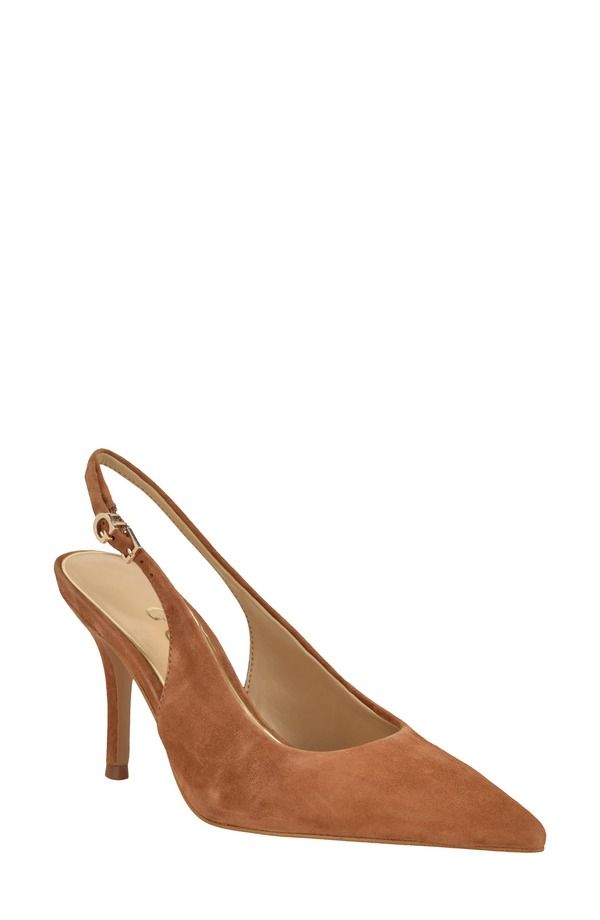 ゲス レディース シューズ ヒール GUESS Princelsa Slingback Pump Brown ブラウン