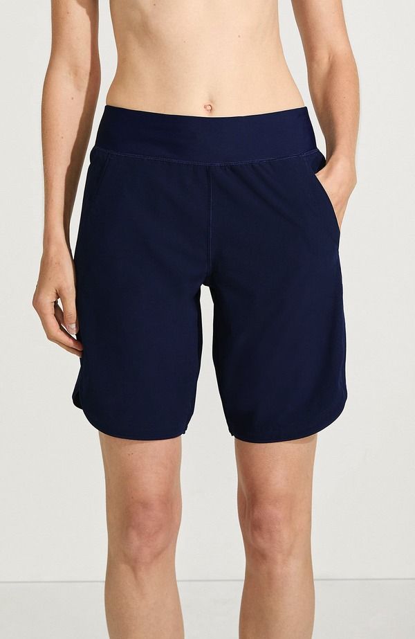 ランズエンド レディース ボトムス ハーフパンツ・ショーツ ショートパンツ Lands End 9 Quick Dry Elastic Waist Modest Board Shortswim Coverup Shorts with Panty Deep Se